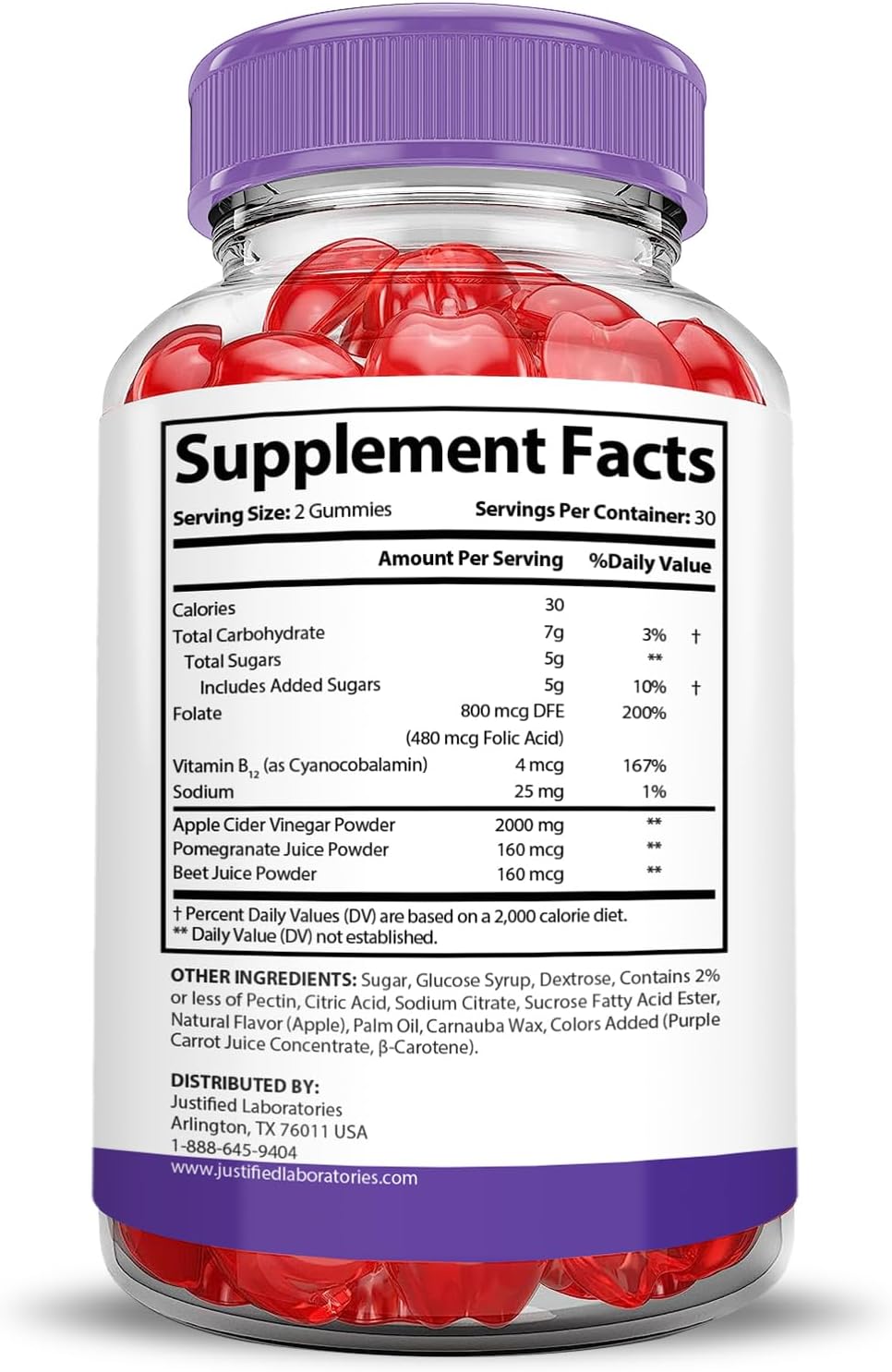 Turbo Ripped Keto ACV Gummies Extreme 2000MG (2 Pack) - Apple Cider Vinegar with Pomegranate Beet Juice Powder, B12 - Vegan & Non GMO - 120 Gummies