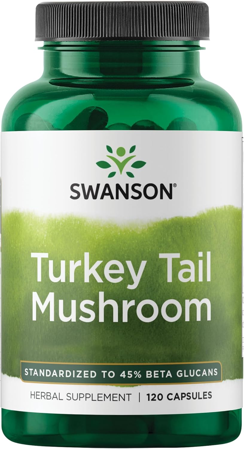 Turkey Tail Mushroom Herbal Supplement - Natural Formula (120 Capsules, 500mg) by Swanson