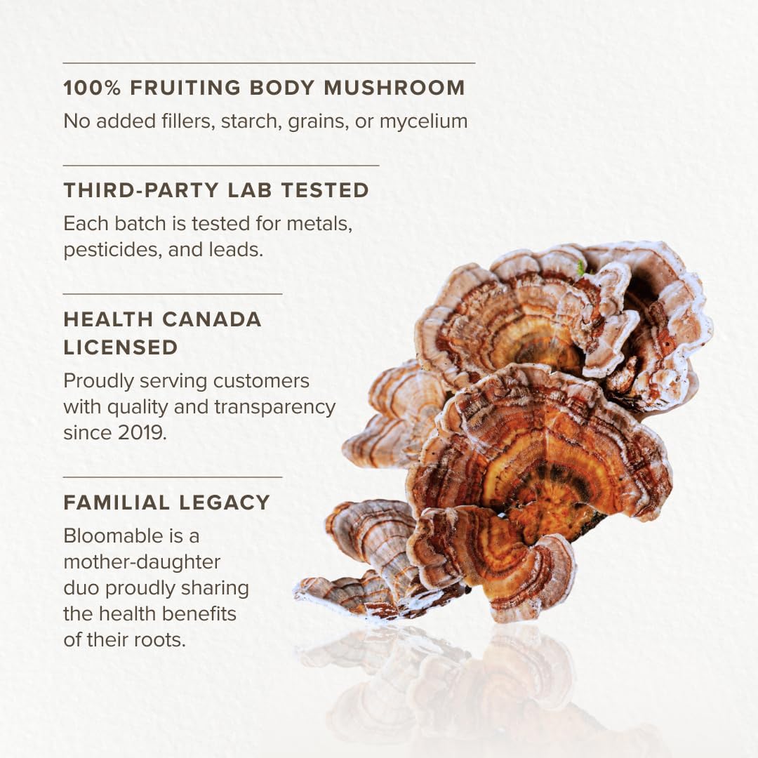Turkey Tail Mushroom Powder for Gut Health & Immunity - 3.5 oz/100g by Bloomable