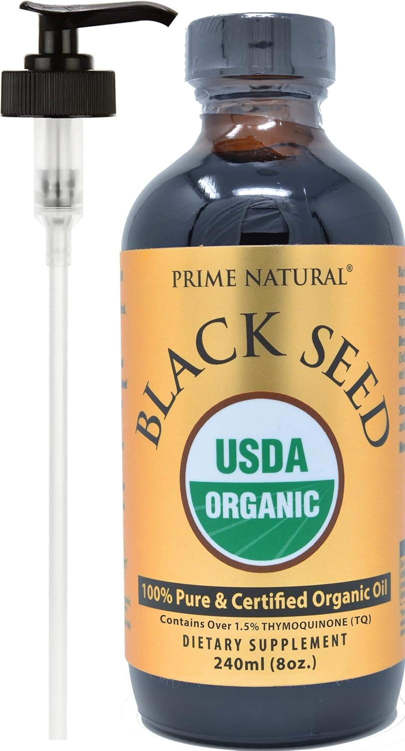 Turkish Origin Cold Pressed Organic Black Seed Oil 8oz - High Thymoquinone 1.7% - USDA Certified - Pure Nigella Sativa Liquid - Vegan Omega 3 6 9 - Antioxidant Immune Boost for Joints and Skin - BoostGo Australia
