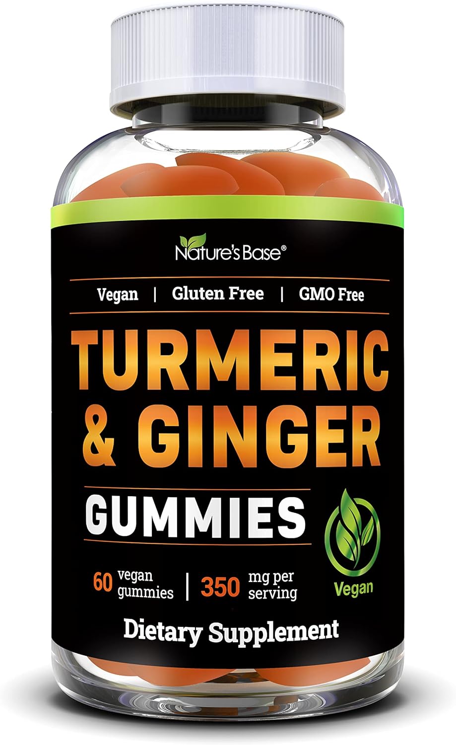 Turmeric and Ginger Gummies for Adults - 2 Pack of Tumeric Curcumin Supplements for Joint and Immune Support - 120 Vegan Gummies