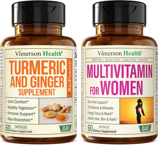 Turmeric and Ginger Joint Support Supplement with Multivitamin for Women by Vimerson Health