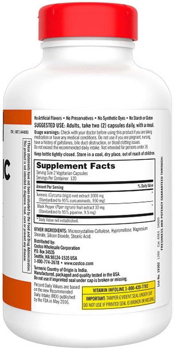 Turmeric Capsules - 1000 mg, 240 Count (1 Bottle) - All-Natural Turmeric Supplement for Health