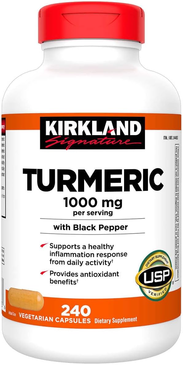 Turmeric Capsules - 1000 mg, 240 Count (1 Bottle) - All-Natural Turmeric Supplement for Health