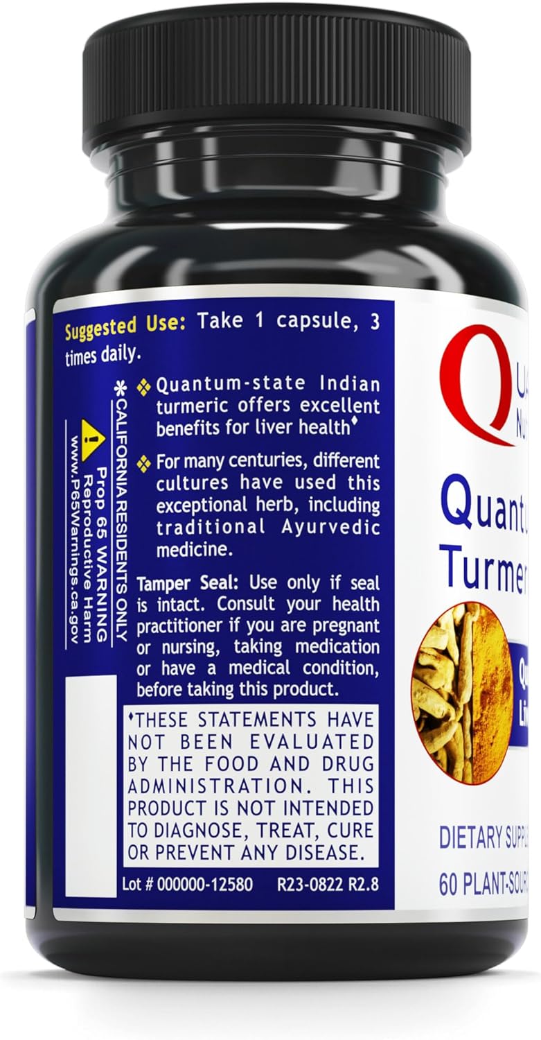 Turmeric Capsules - 500mg Curcuma, Liver Support, Vegetarian Supplement - 60 Capsules