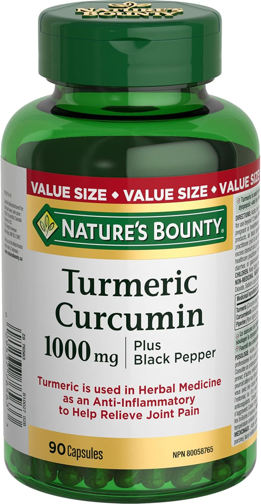 Turmeric Curcumin 1000mg with Black Pepper - 90 Capsules by Nature's Bounty
