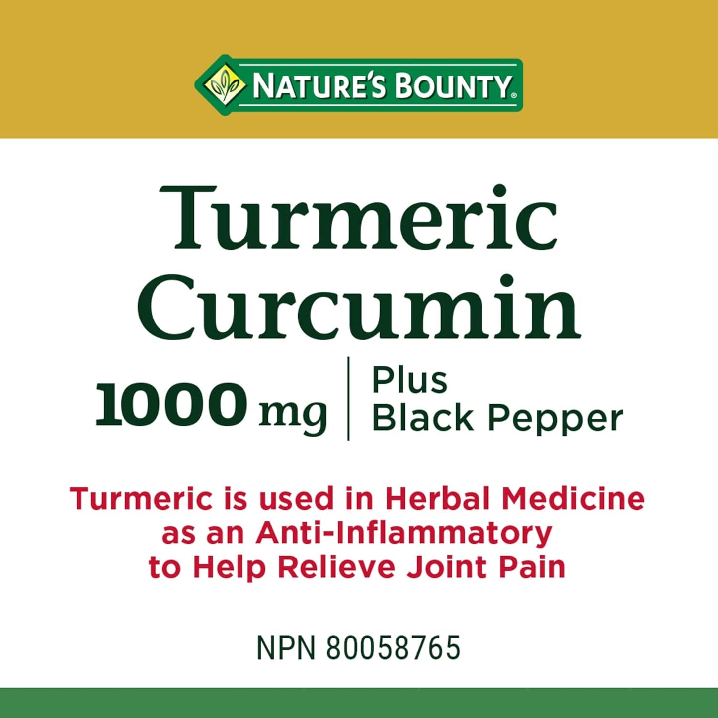 Turmeric Curcumin 1000mg with Black Pepper - 90 Capsules by Nature's Bounty