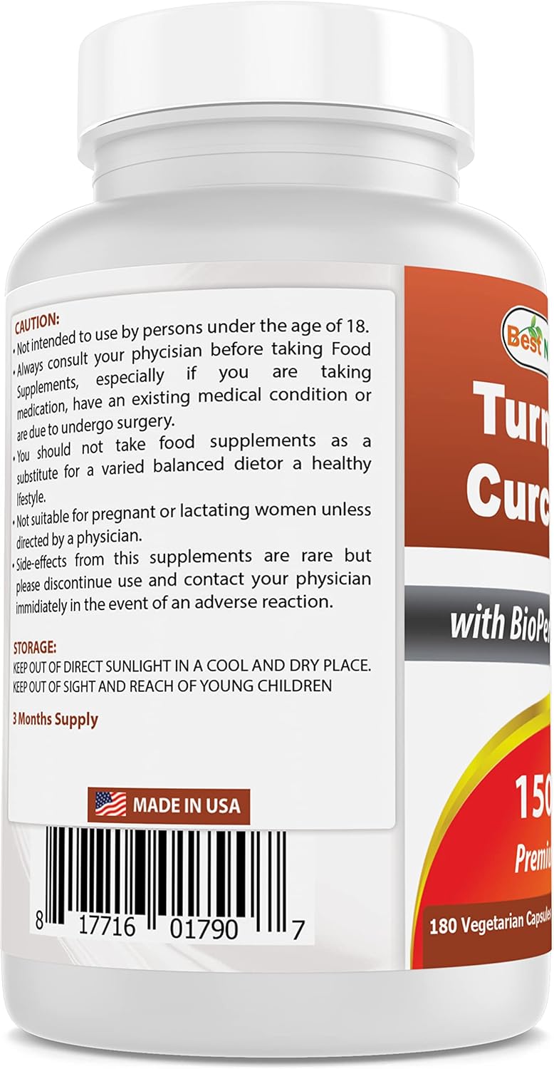 Turmeric Curcumin 1500mg with Bioperine & Magnesium Oxide - Premium Natural Supplement