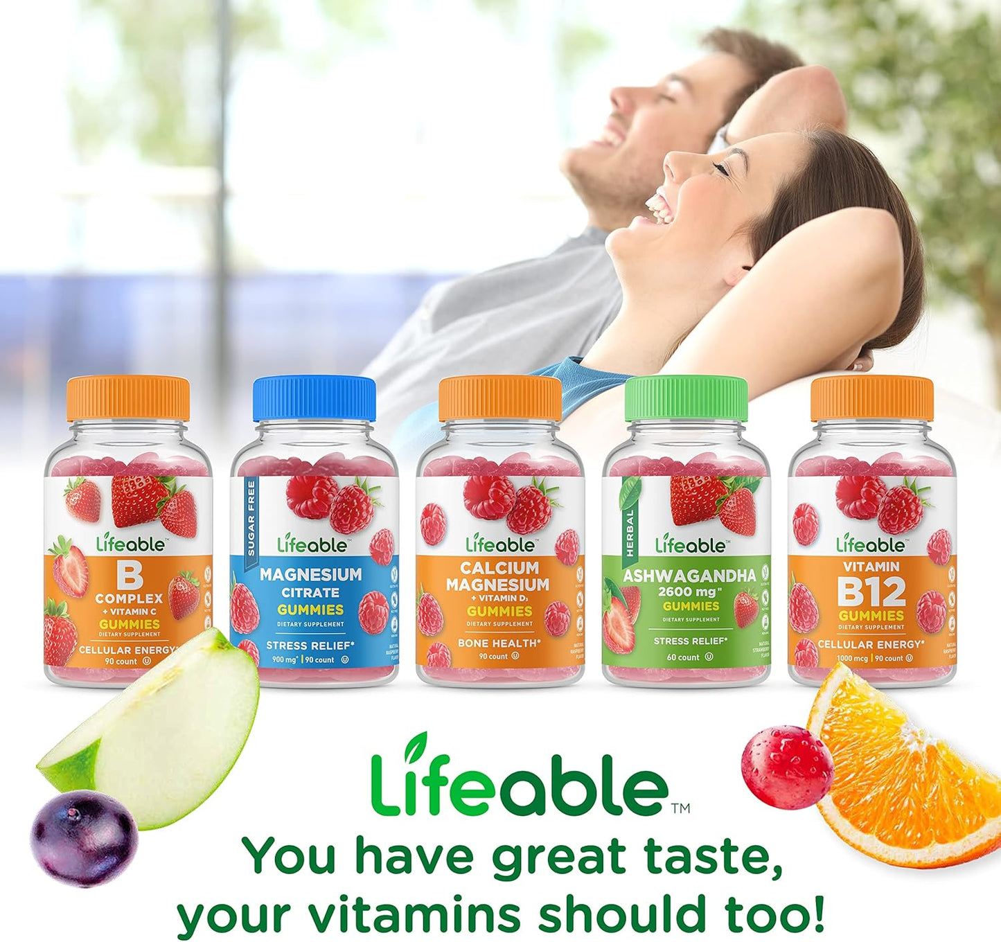 Turmeric Curcumin and Magnesium Gummies Bundle - 85mg, Vitamin Supplement, Gluten Free, GMO Free, Chewable - Lifeable