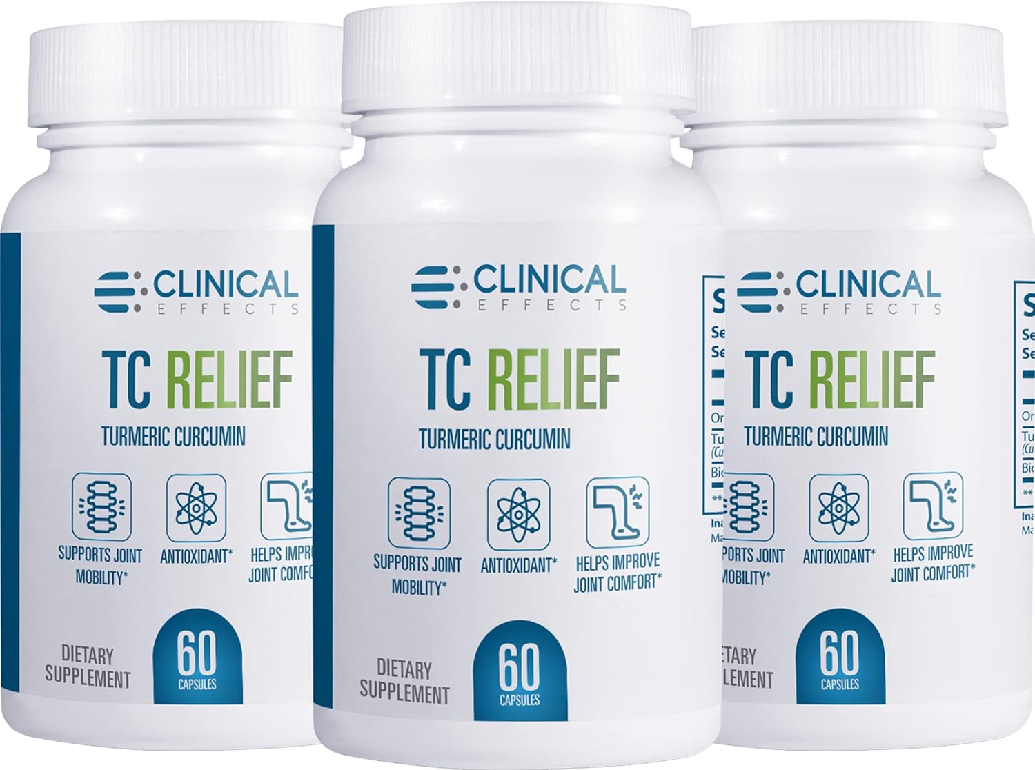 Turmeric Curcumin Joint Supplement with Bioperine for Pain Relief and Immunity Support - 3 Pack