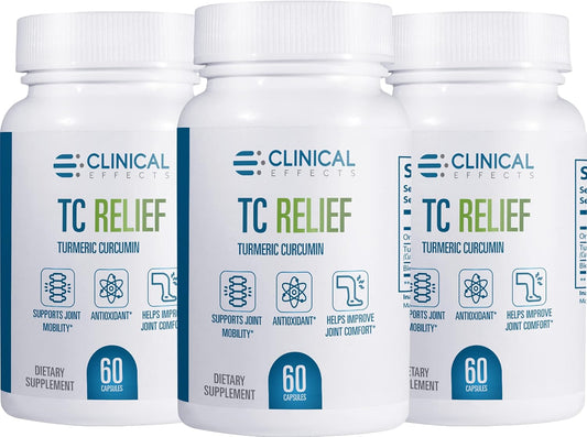 Turmeric Curcumin Joint Supplement with Bioperine for Pain Relief and Immunity Support - 3 Pack