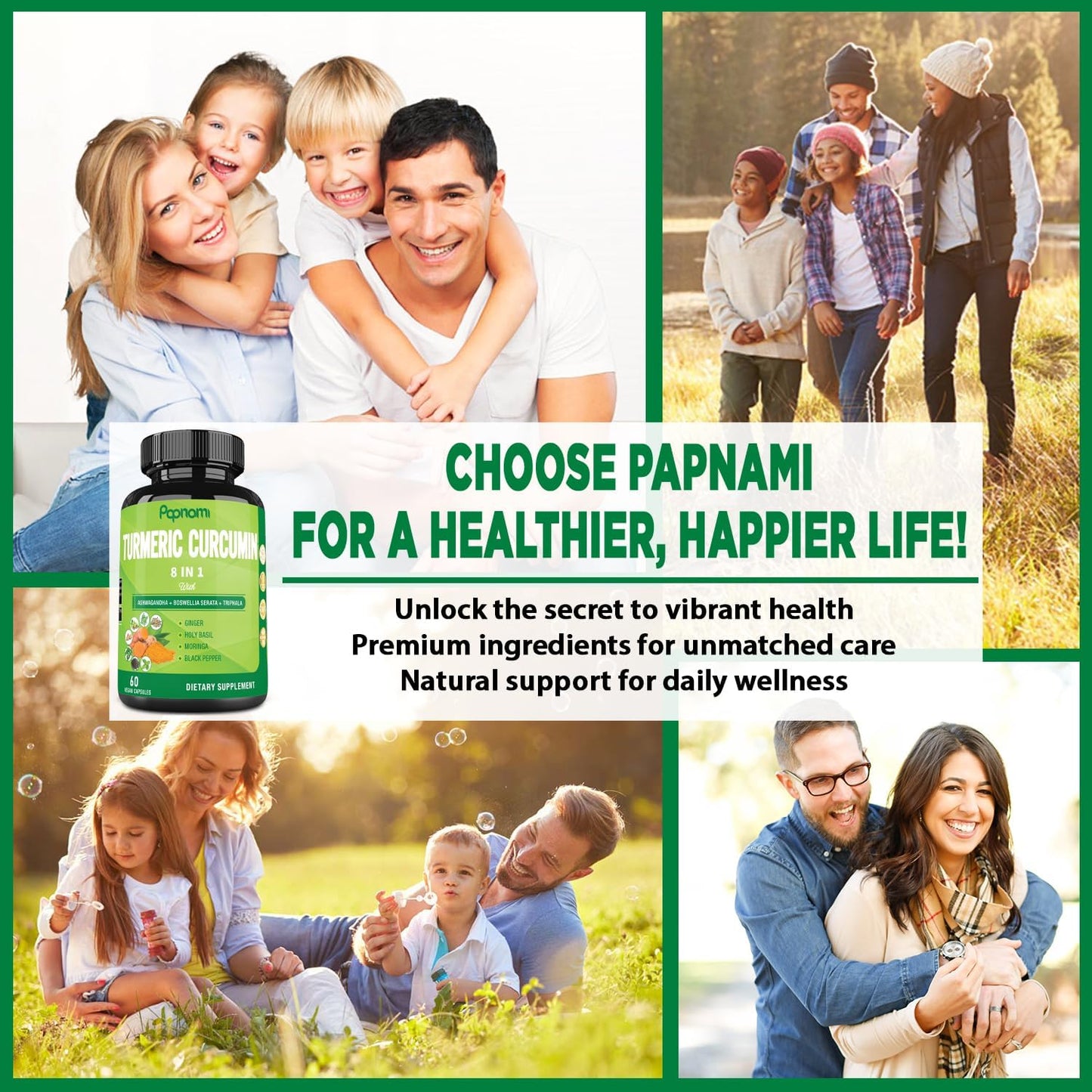 Turmeric Curcumin Supplement 2 Pack (60 Capsules Each) - Immune, Joint, Digestive & Wellness Support - 4 Month Supply with Ashwagandha, Triphala, Moringa
