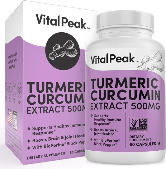 Turmeric Curcumin Supplement with Black Pepper - 95% Curcuminoids Extract - 500mg - 60 Capsules