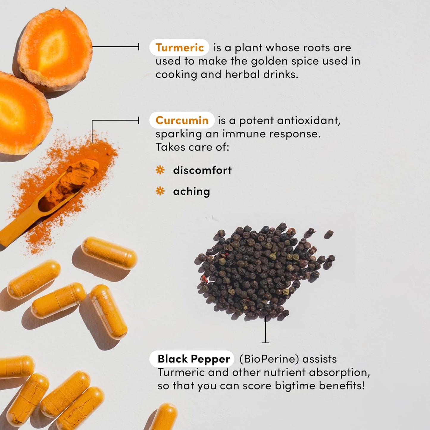 Turmeric Curcumin Supplement with Black Pepper - 95% Curcuminoids Extract - 500mg - 60 Capsules