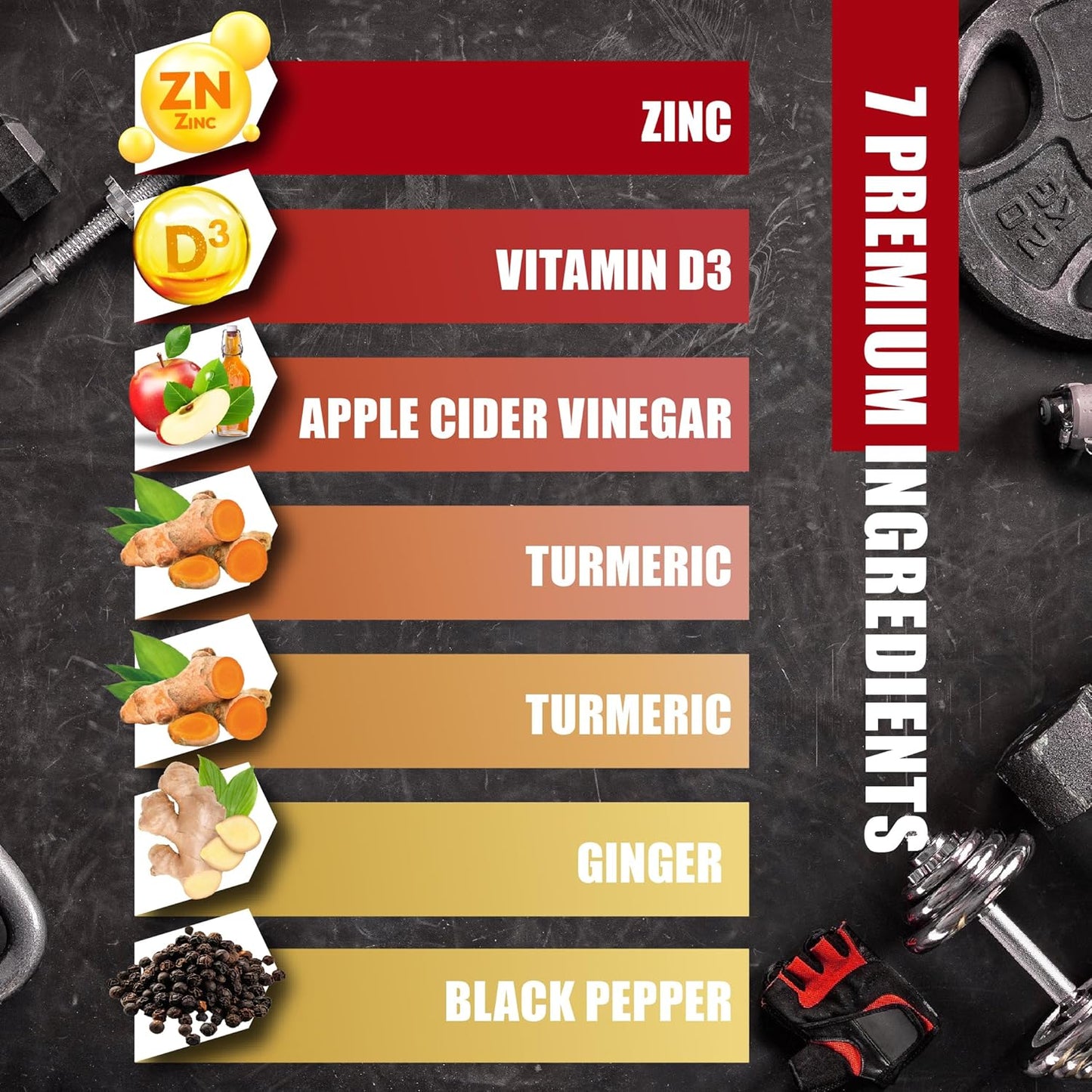 Turmeric Curcumin Supplement with Ginger, Apple Cider Vinegar, Black Pepper - 90 Capsules - 3 Month Supply