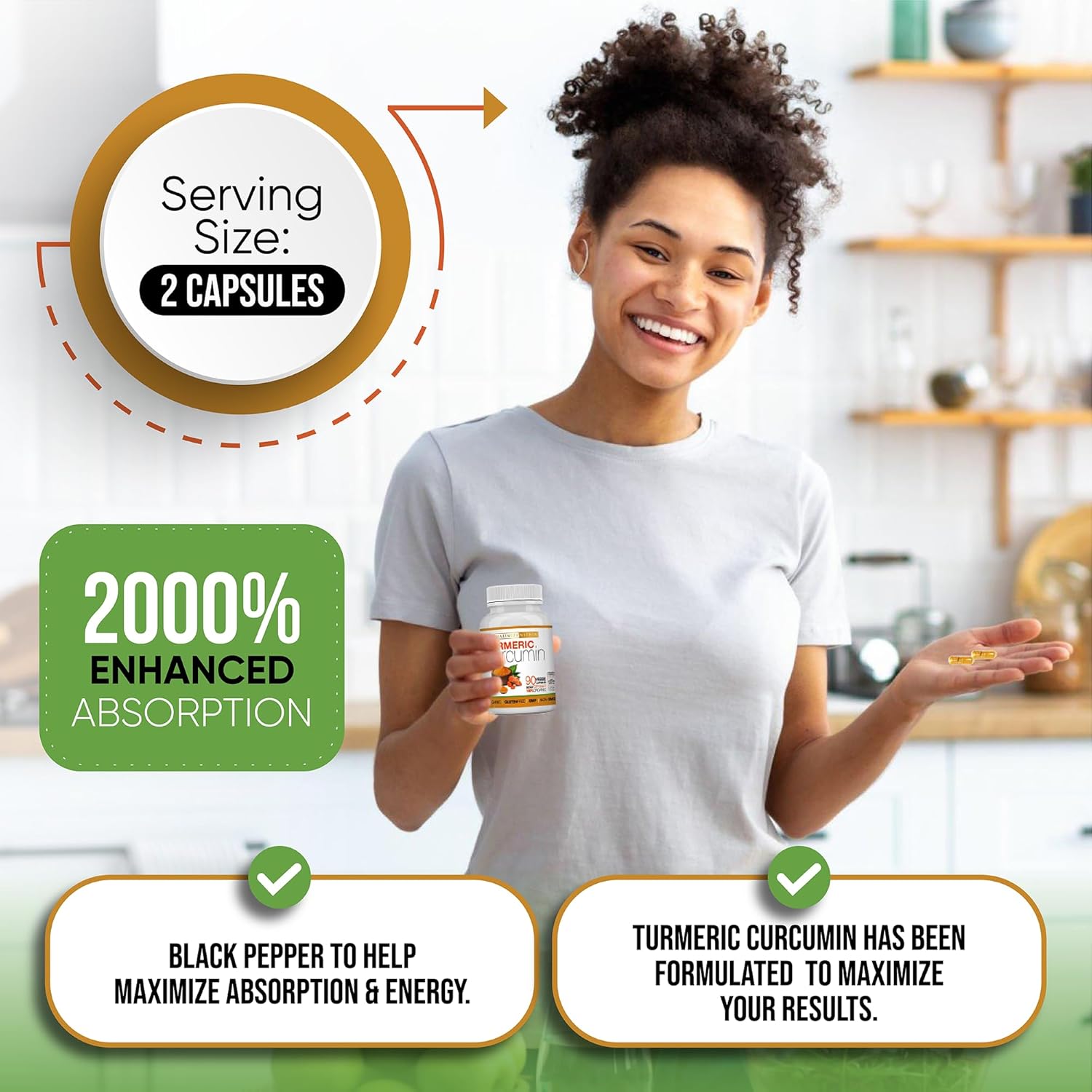 Turmeric Curcumin with Piperine 1500mg - 90 Count for Maximum Benefits