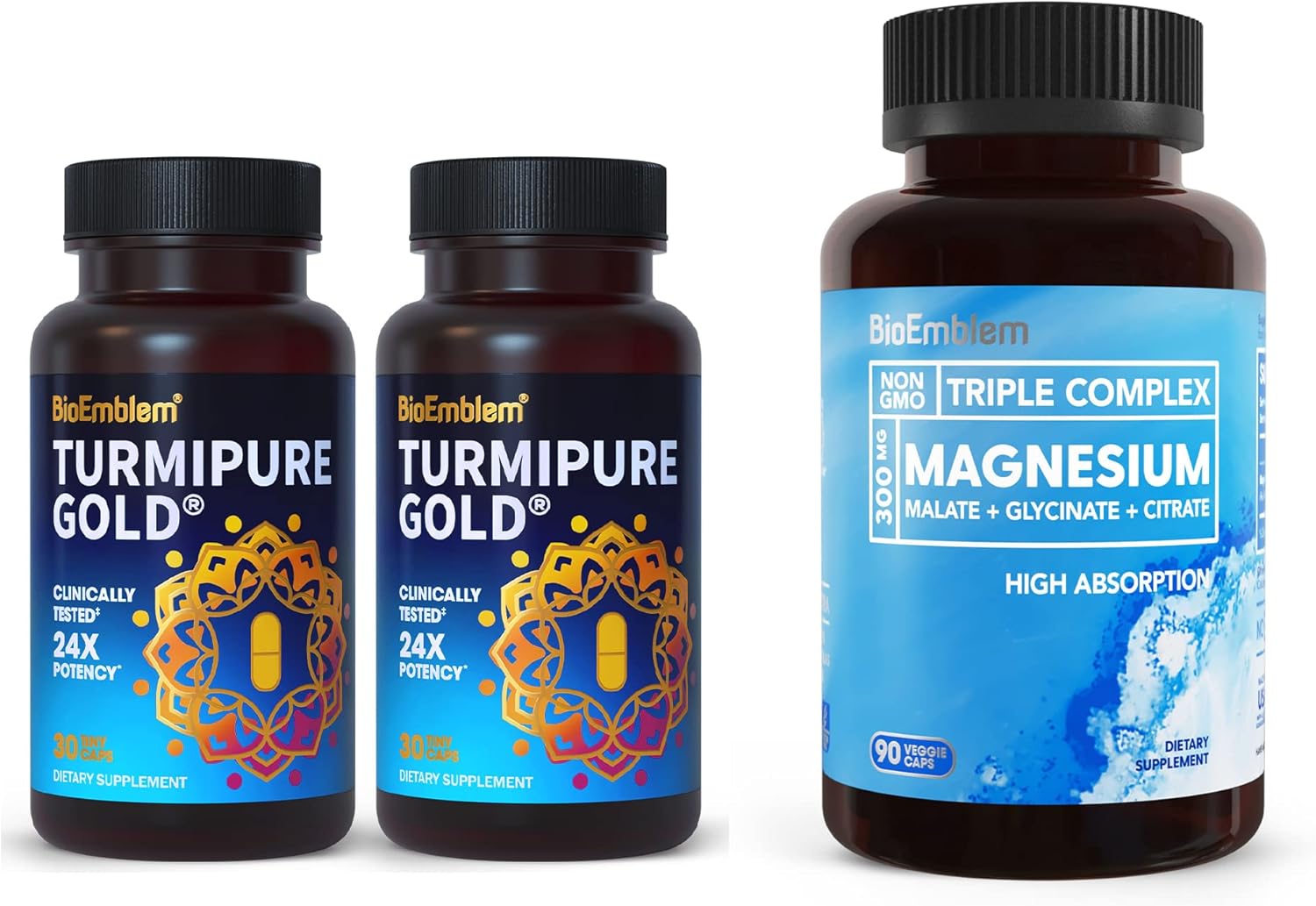Turmeric Curcumin with TurmiPure Triple Magnesium Complex by BioEmblem