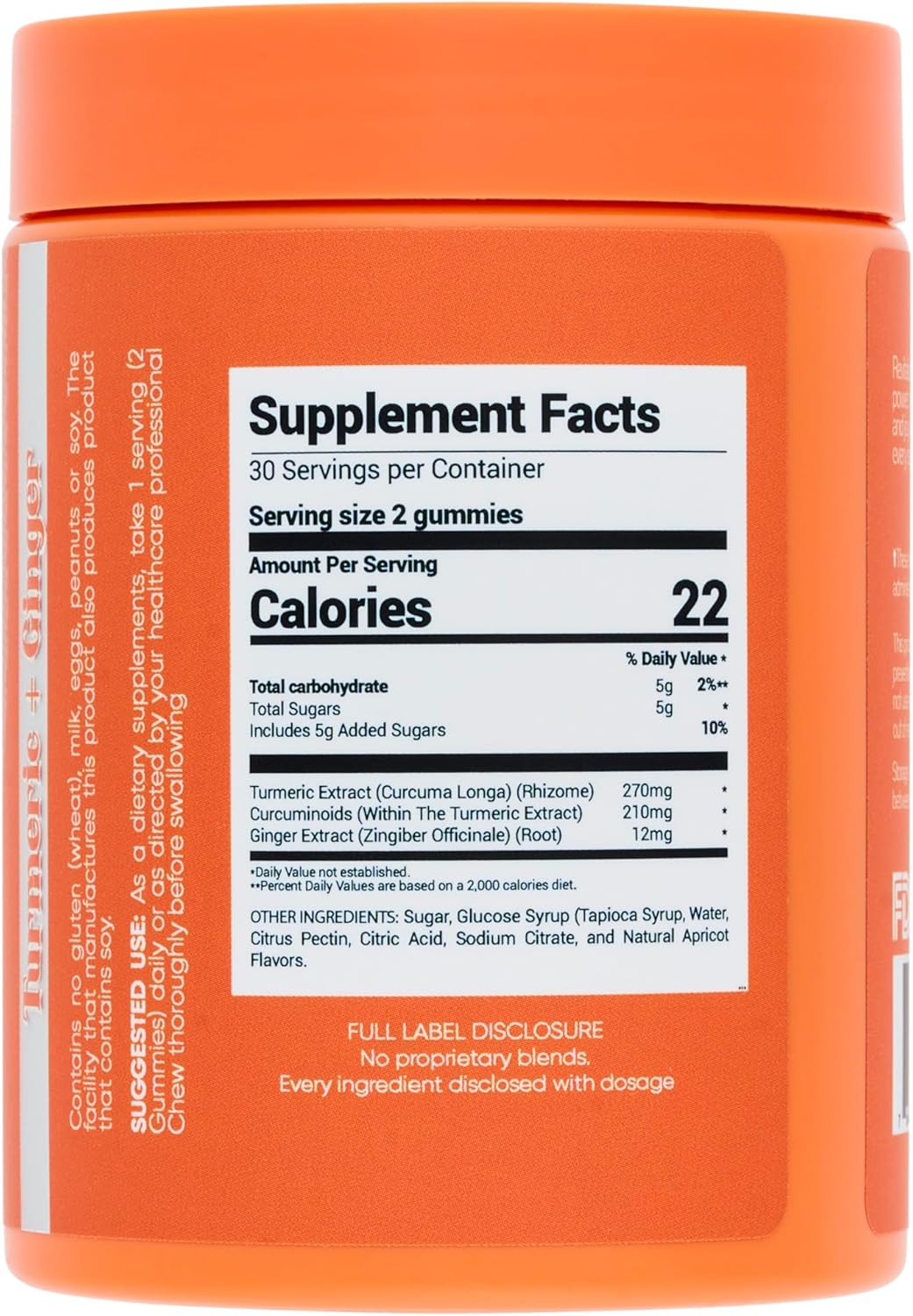 Turmeric & Ginger Daily Shot Gummies - Joint Health Supplement - 60 Gummies for Curcumin Boost