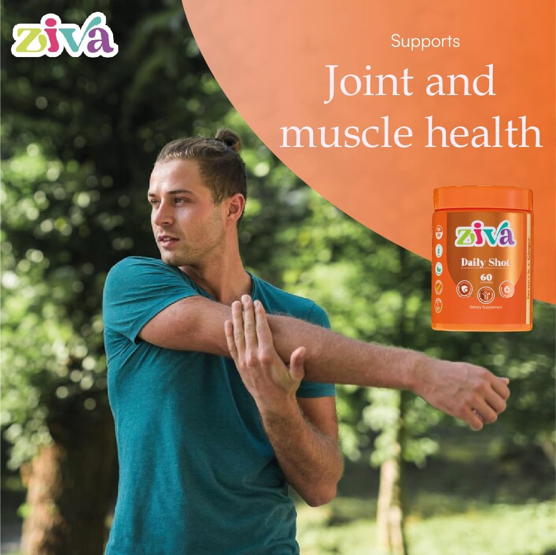 Turmeric & Ginger Daily Shot Gummies - Joint Health Supplement - 60 Gummies for Curcumin Boost