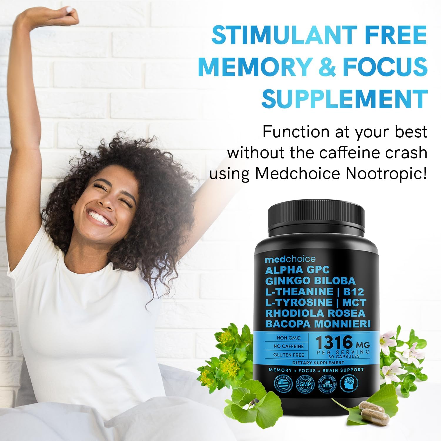 Turmeric & Ginger + Nootropic Brain Supplement Bundle - Joint, Digestion, Brain, & Mood Support - Vegan, Non-GMO, Gluten-Free - 360ct