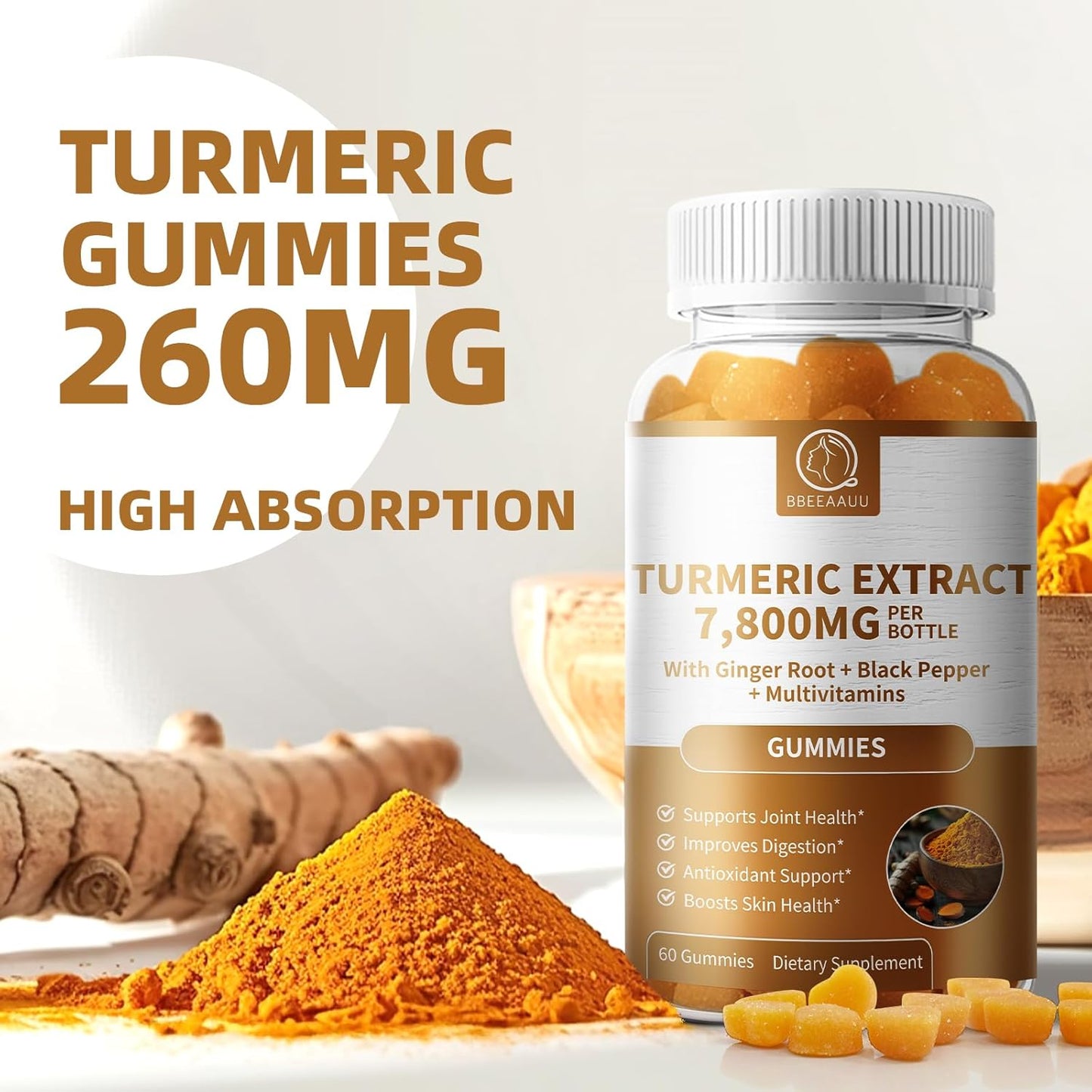 Turmeric Gummies with TMG Liquid Drops for Joint Support and Overall Wellness