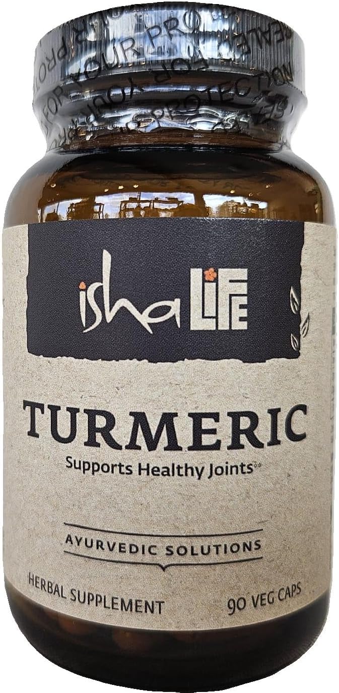Turmeric Herbal Supplement 990mg - 90 Vegetarian Capsules, Non-GMO, Gluten Free by ISHA