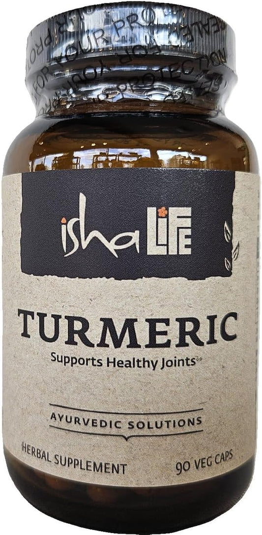 Turmeric Herbal Supplement 990mg - 90 Vegetarian Capsules, Non-GMO, Gluten Free by ISHA