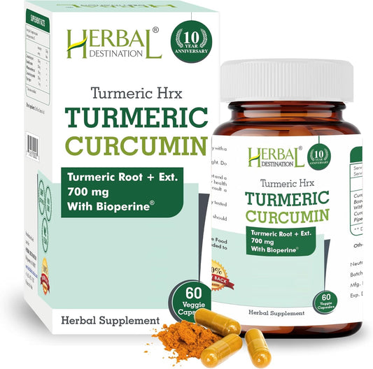 Turmeric HRX Supplement for Immune Support, Metabolism Boost, Joint Health - 60 Capsules