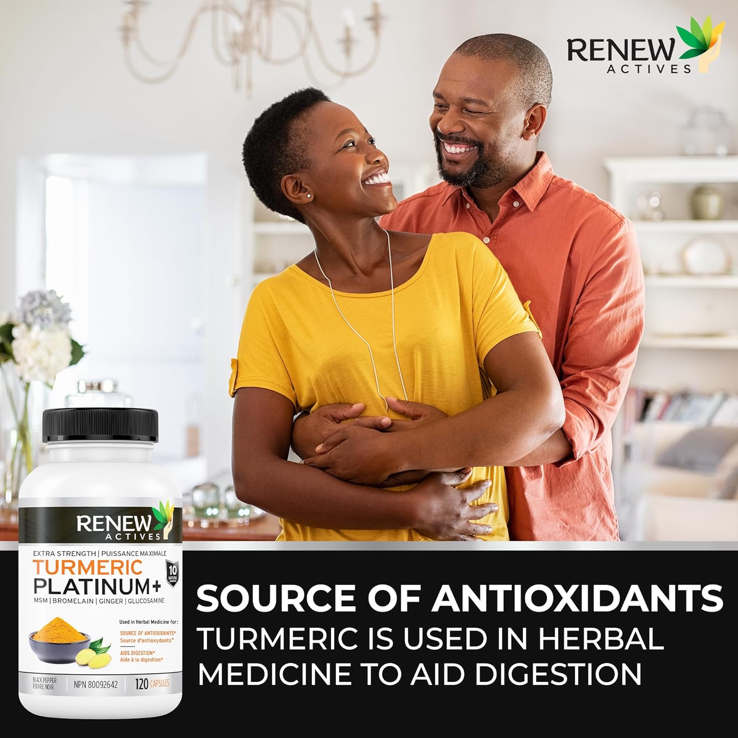 Turmeric Platinum Capsules with Black Pepper & Ginger - Antioxidant, Liver Support, Digestive Health - Reduce Inflammation, Boost Immunity - 120ct