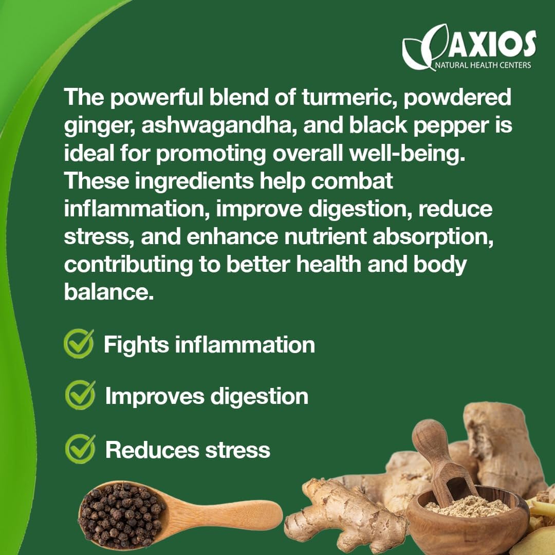 Turmeric Plus with Ginger, Ashwagandha, and Black Pepper - Powerful Blend for Health