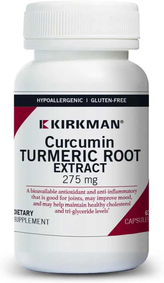 Turmeric Root Extract Capsules 275mg - 60 Veg Caps - Antioxidant & Immune Support - Kirkman