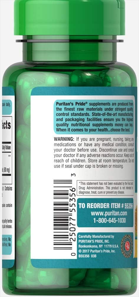 Turmeric Standardized Extract Capsules 500 Mg, 30 Count by Puritan's Pride