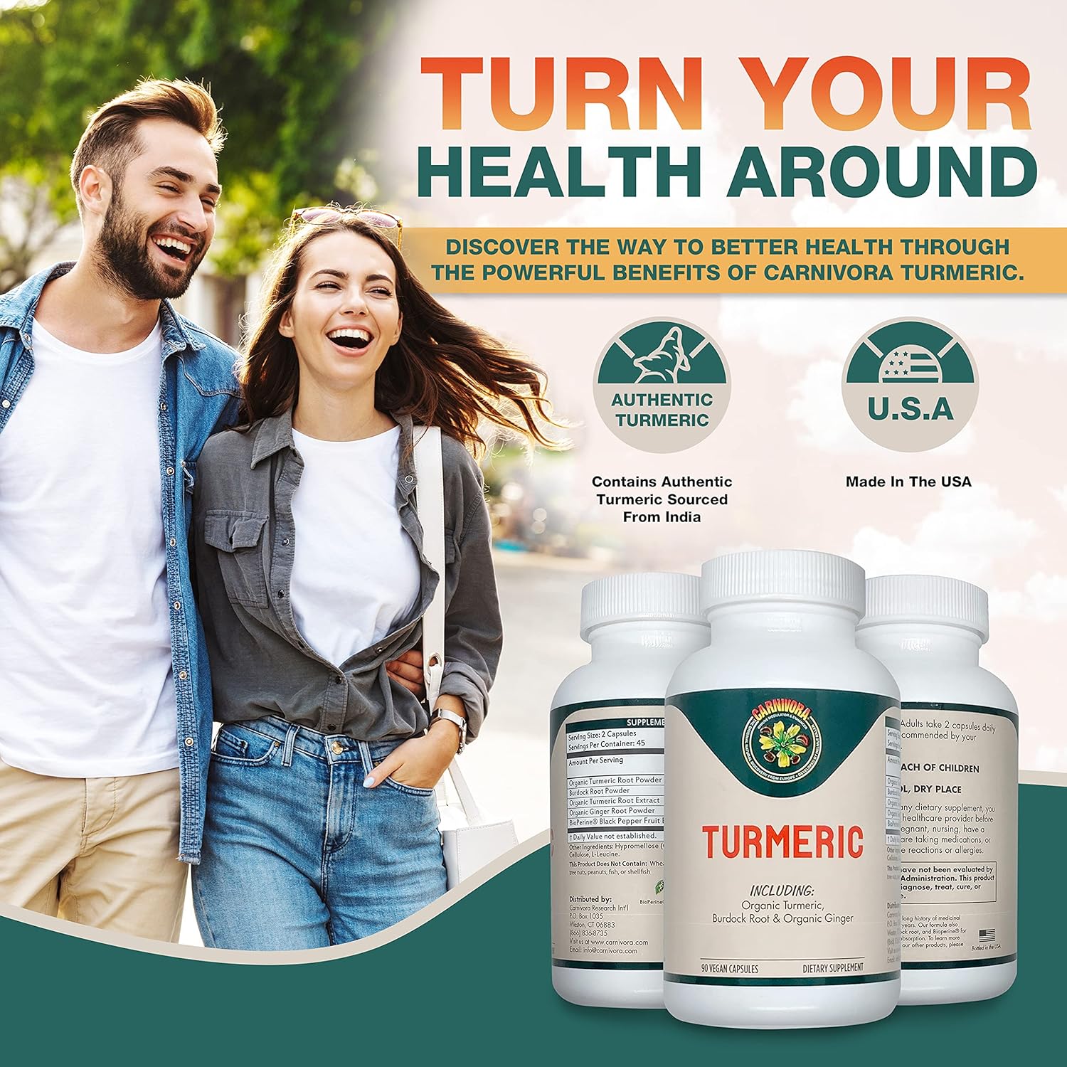Turmeric Supplement for Joint and Digestive Health - Vegan Capsules with Antioxidant Properties and Inflammatory Support