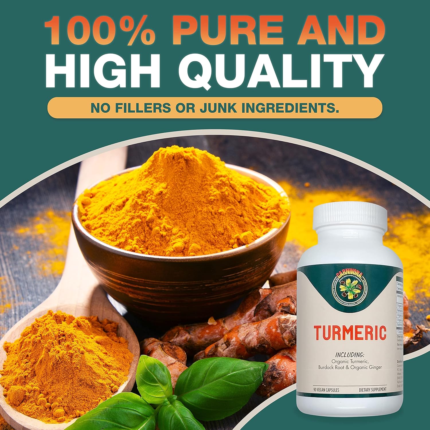 Turmeric Supplement for Joint and Digestive Health - Vegan Capsules with Antioxidant Properties and Inflammatory Support