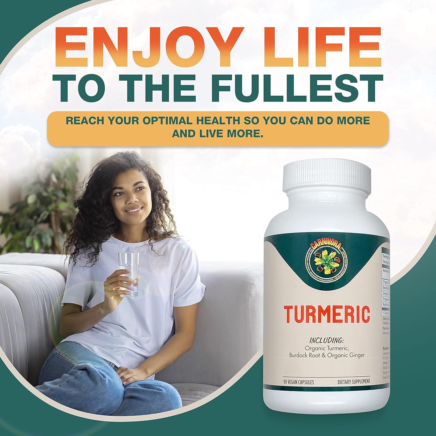 Turmeric Supplement for Joint and Digestive Health - Vegan Capsules with Antioxidant Properties and Inflammatory Support