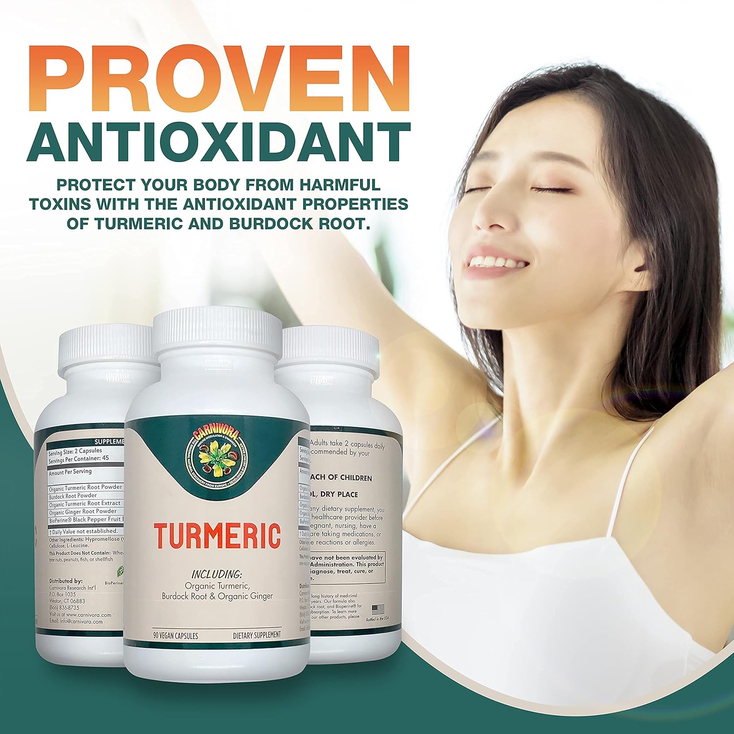 Turmeric Supplement for Joint and Digestive Health - Vegan Capsules with Antioxidant Properties and Inflammatory Support