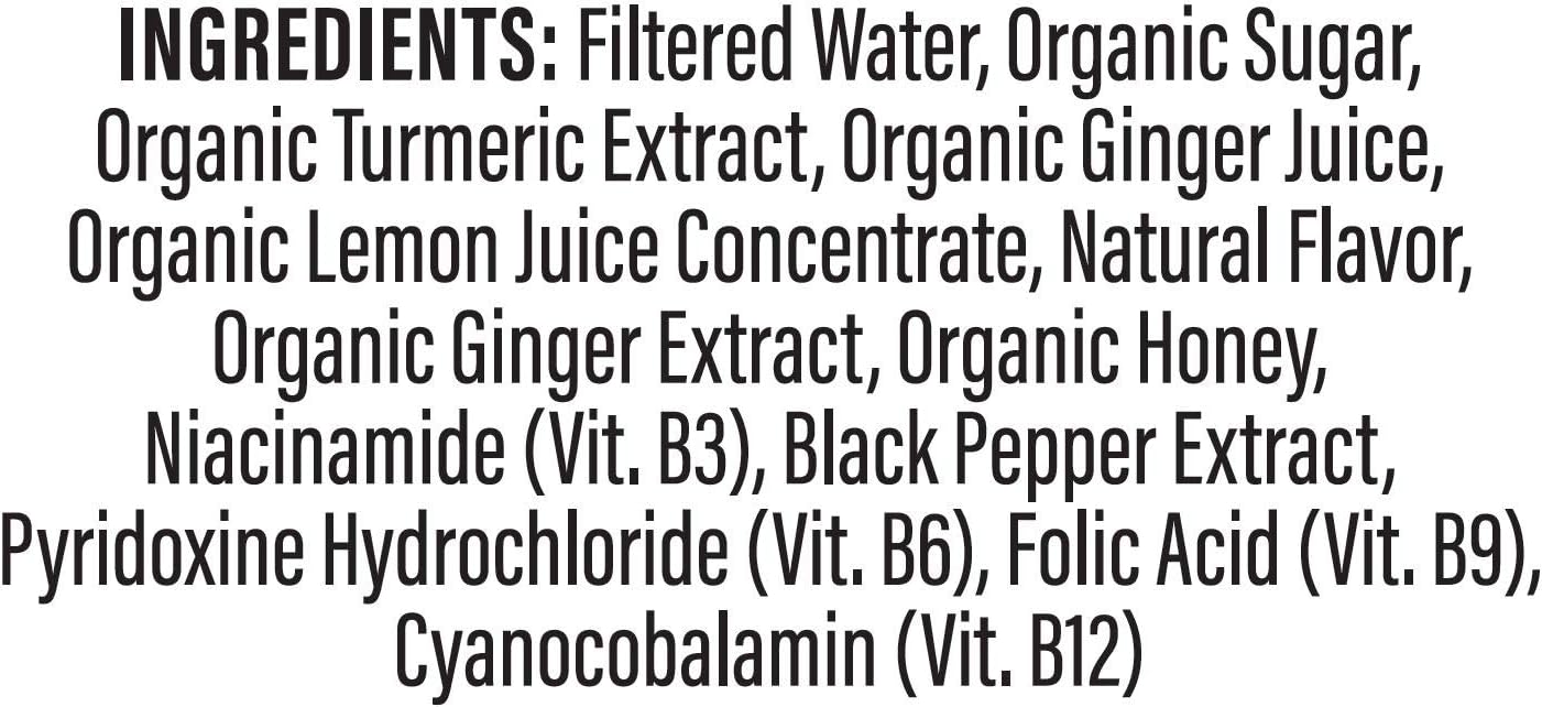 Turmeric Time Shots - Turmeric with Ginger, Citrus, Honey & B Vitamins | Non-GMO | No Preservatives or Artificial Ingredients | Liquid Turmeric (12 Pack)