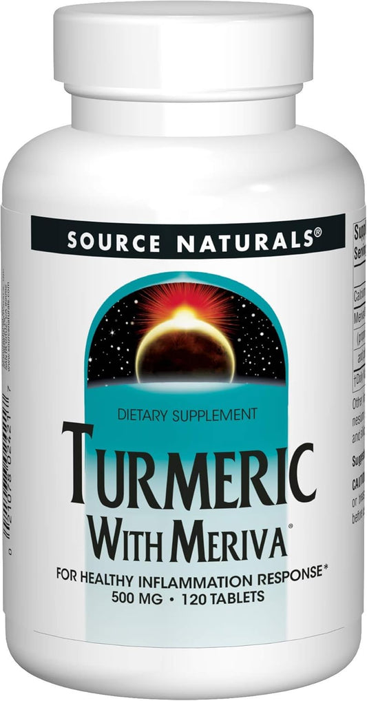 Turmeric with Meriva by Source Naturals - 120 Tablets, 500mg for Healthy Inflammation Support