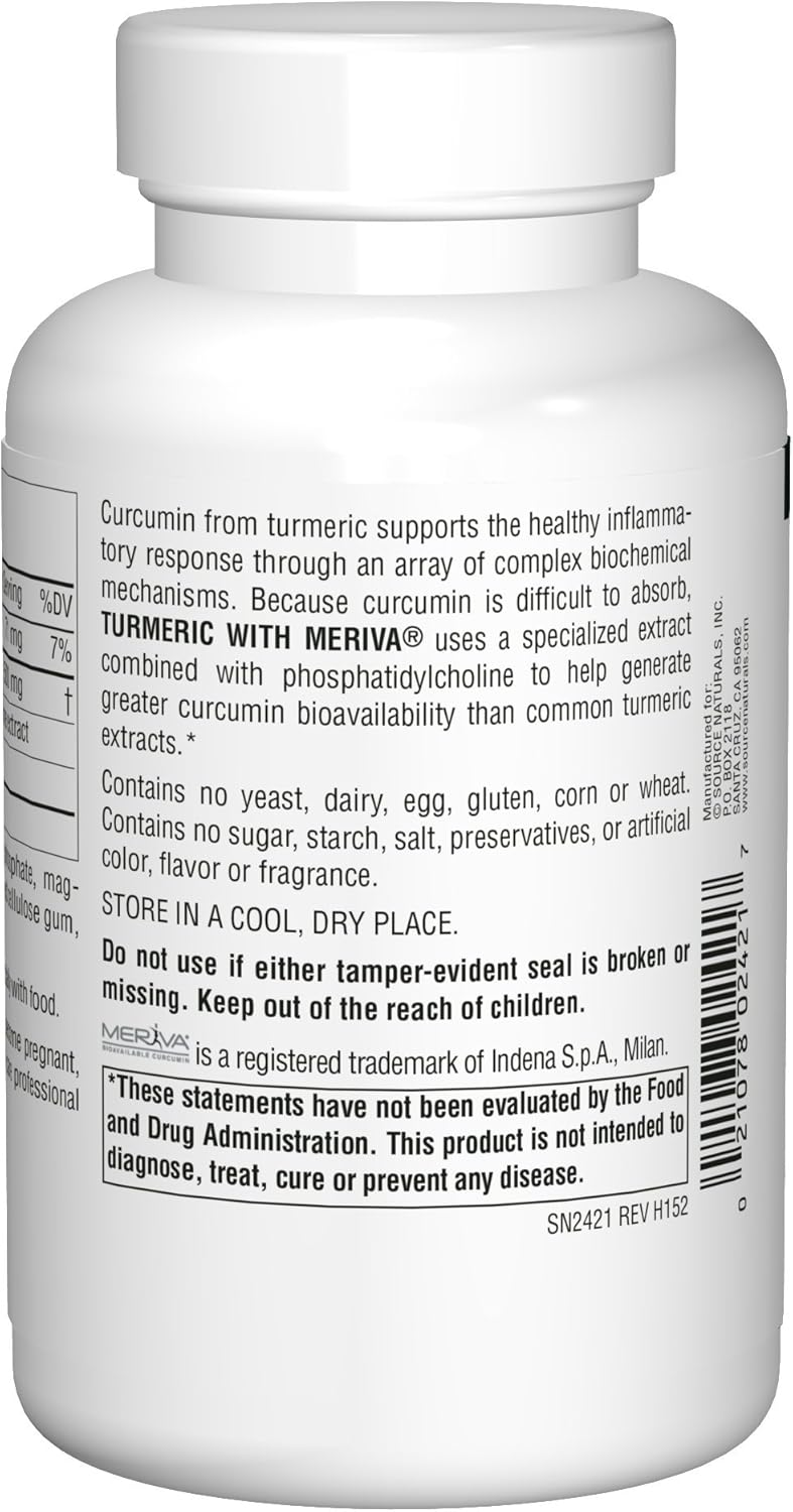 Turmeric with Meriva by Source Naturals - 120 Tablets, 500mg for Healthy Inflammation Support