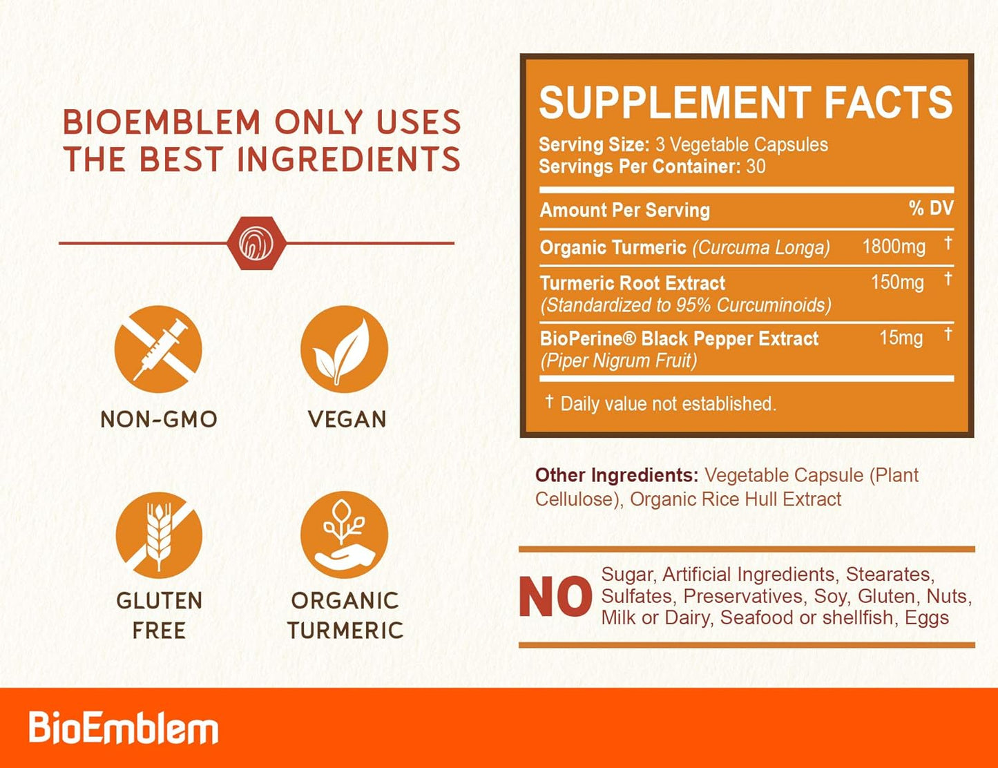 TurmiPure Turmeric Curcumin Supplement with BioPerine by BioEmblem: Clinically Studied for Optimal Absorption
