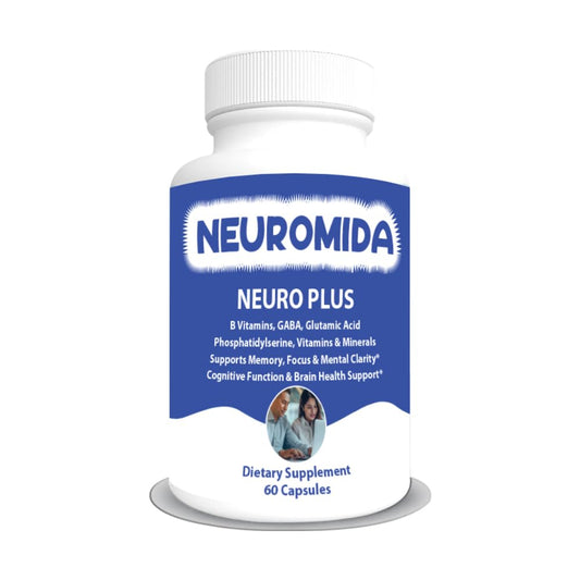 tuunio Neuromida Neuro Plus Capsules with Phosphatidylserine, B Vitamins for Brain & Cognitive Support, Energy & Metabolism Boost, Heart Health - 60 Count