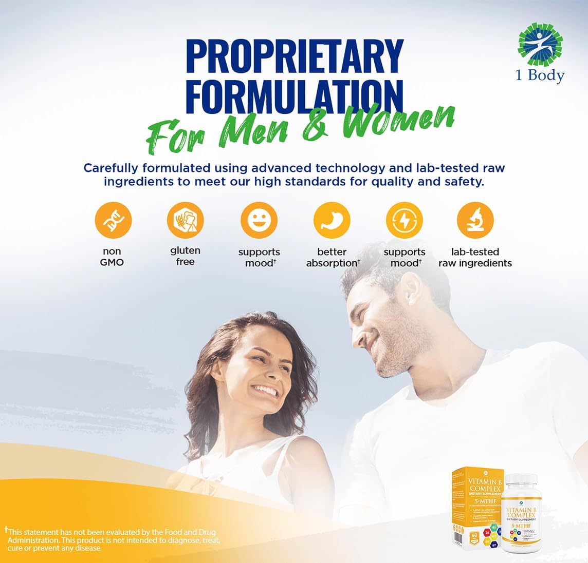 Twin Pack Vitamin B Complex with 5-MTHF Folate, B1, B2, B5, B6, Methyl B12, Niacin, Biotin - 60 Capsules x 2 - BoostGo Australia