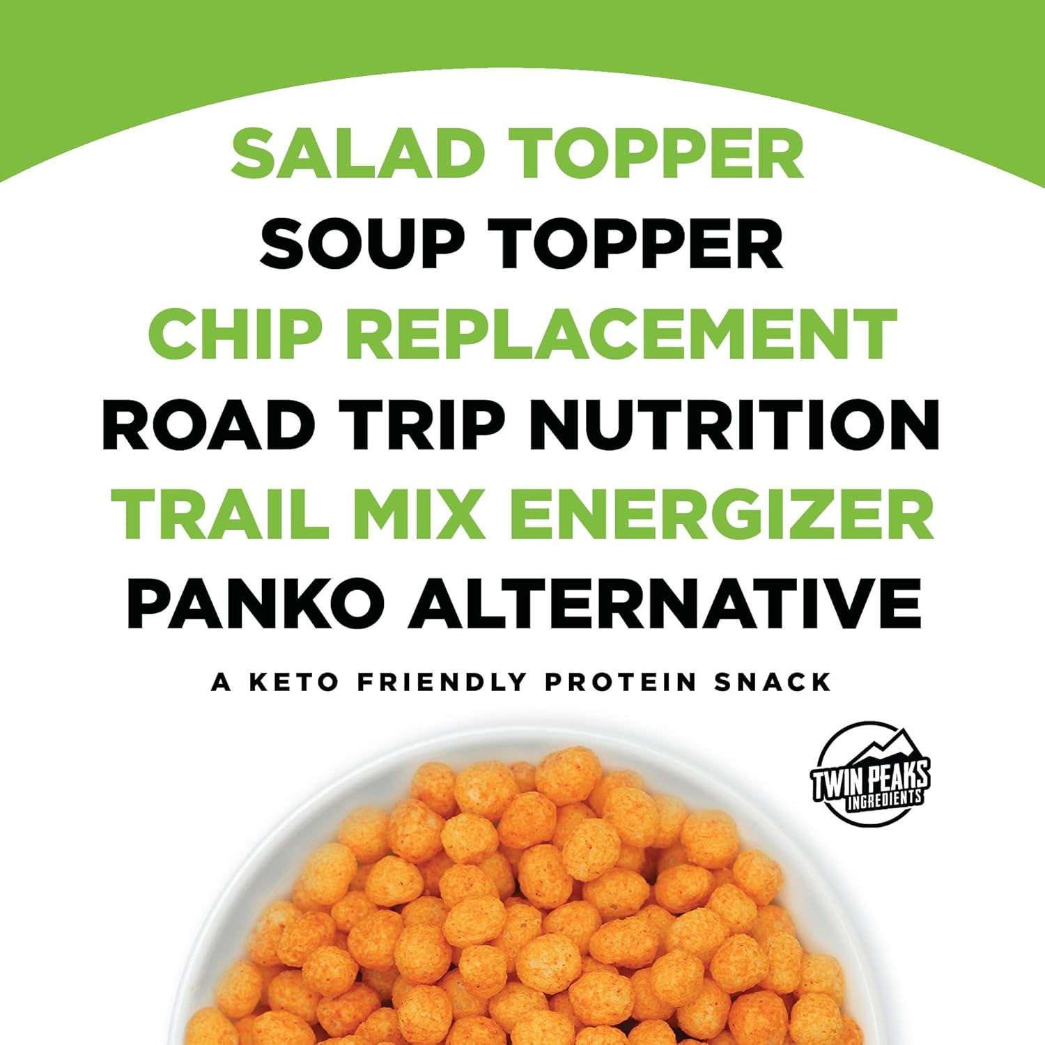 Twin Peaks Jalapeno Cheddar Protein Puffs - Low Carb & Keto Friendly (300g, 21g Protein, 2g Carbs)