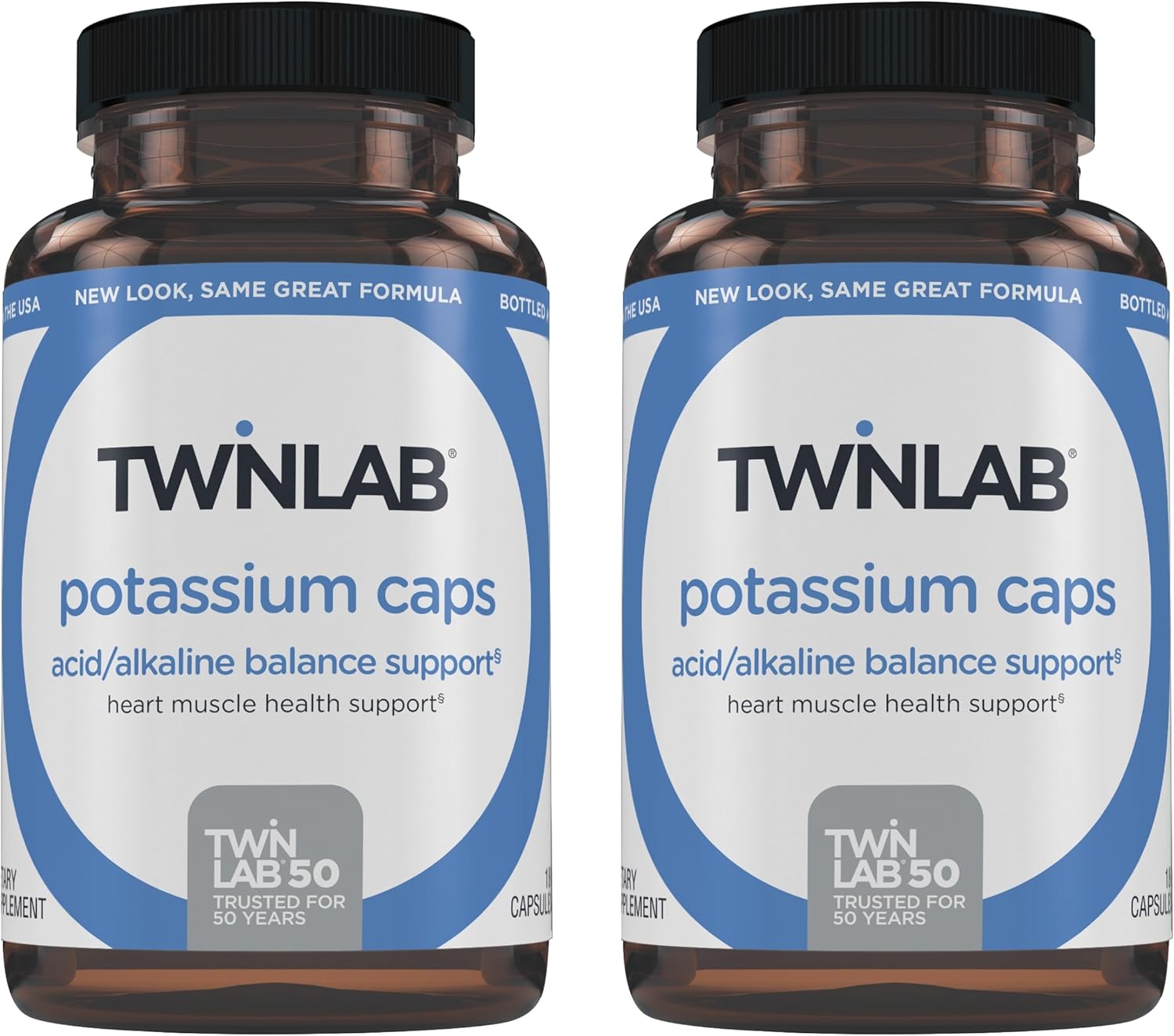 Twinlab Potassium Capsules - 360 Capsules, 99mg - Electrolyte Supplement for Muscle, Heart, and Tissue Health - Pack of 2 - BoostGo Australia