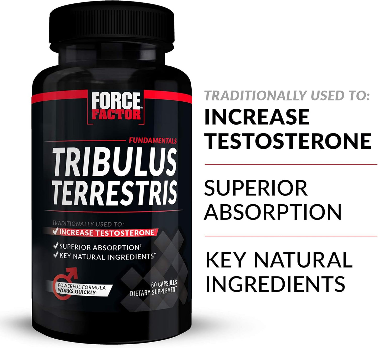 Two-Pack Force Factor Tribulus Terrestris 60ct Dietary Supplement for Men's Health