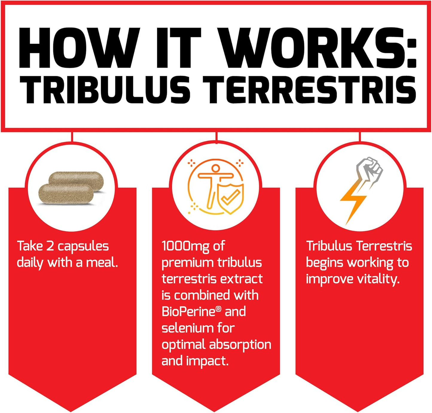 Two-Pack Force Factor Tribulus Terrestris 60ct Dietary Supplement for Men's Health