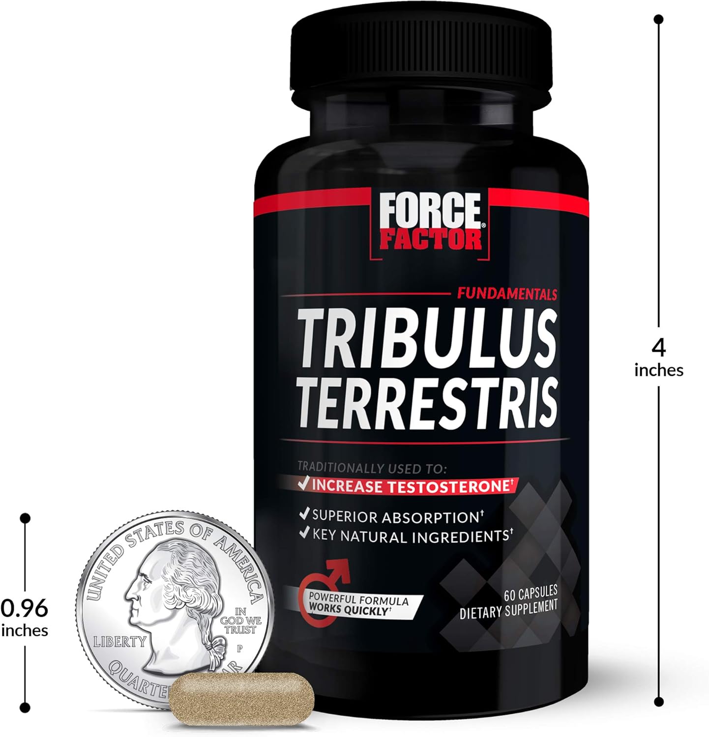 Two-Pack Force Factor Tribulus Terrestris 60ct Dietary Supplement for Men's Health