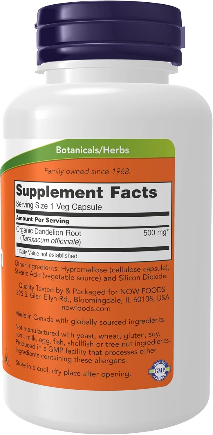Two Pack of NOW Foods Dandelion Root 500 mg Capsules