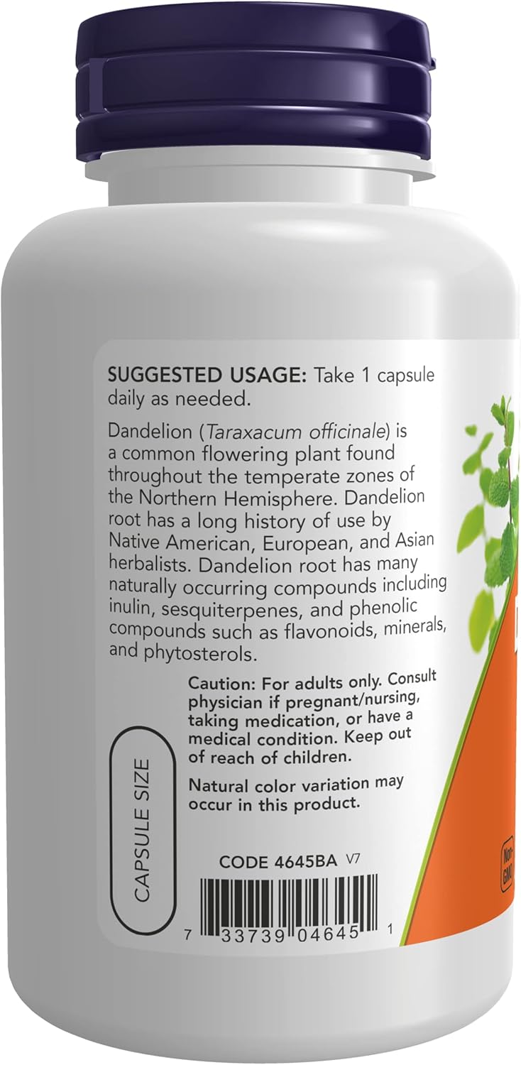 Two Pack of NOW Foods Dandelion Root 500 mg Capsules