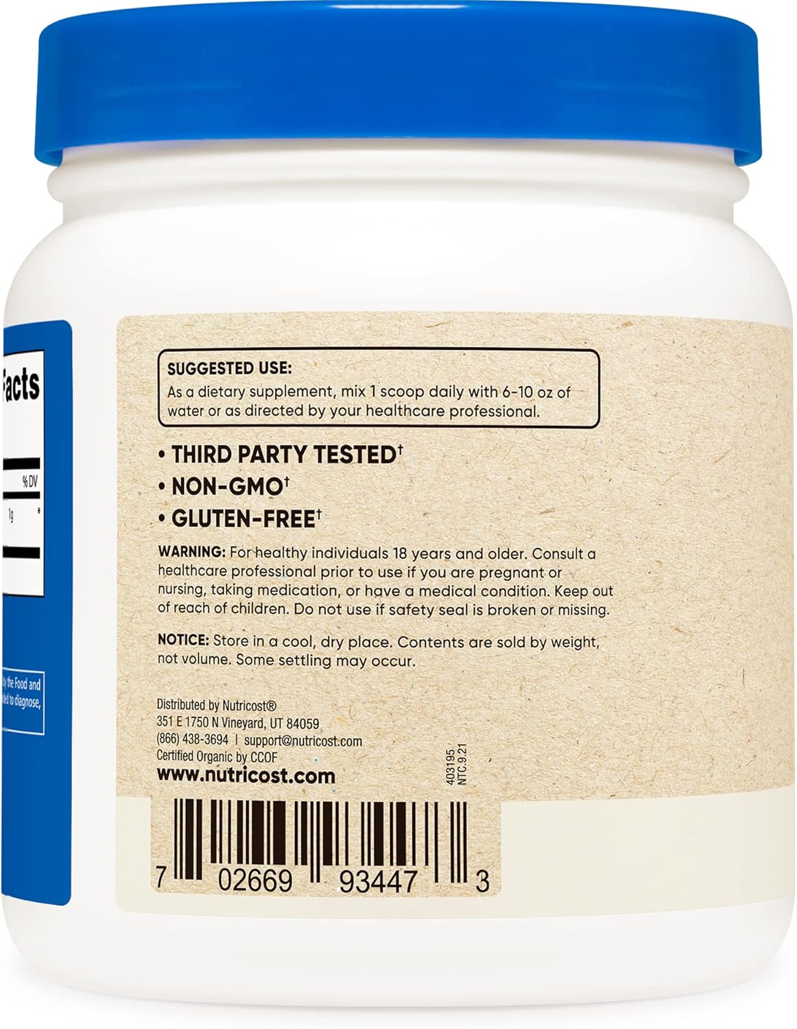 Two-Pack of Nutricost Organic Maca Root Powder - 1 LB Each